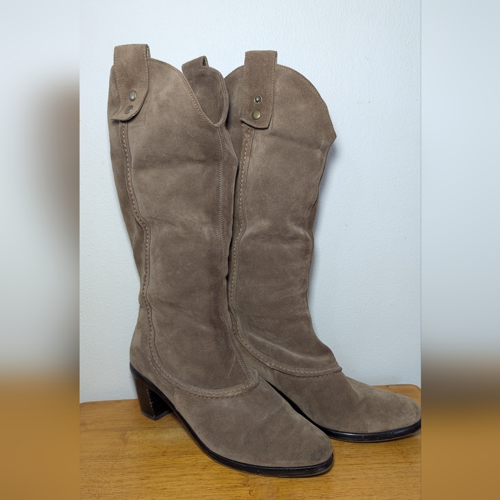 Vaneli Suede Boots Gray Two-Way Wear 2.5" Block Heel Women's Size 8.5